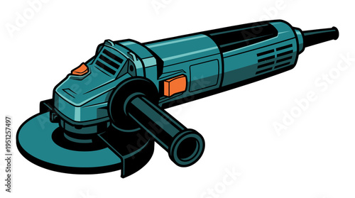 Angle grinder power tool for cutting and polishing metal