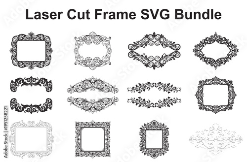 Intricate laser cut frame designs suitable for svg digital downloads and craft projects