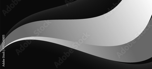 Elegant Black and Silver Wave Abstract Background