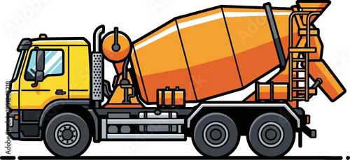 Cement mixer truck vehicle for construction work