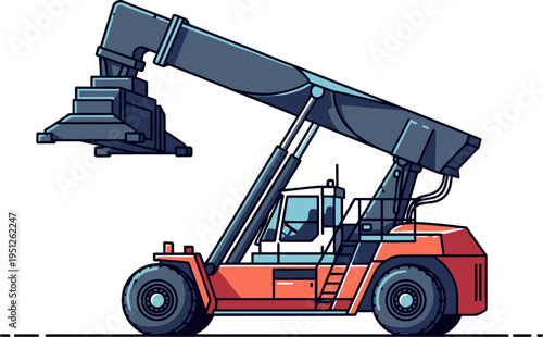 Container handling reach stacker for port logistics