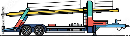 Empty car carrier trailer for automotive logistics