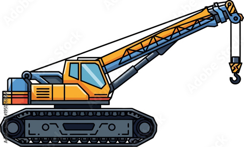 Heavy duty crawler crane ready for industrial lifting