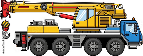 Large mobile truck crane for heavy lifting operations