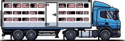 Livestock transport truck for agricultural logistics