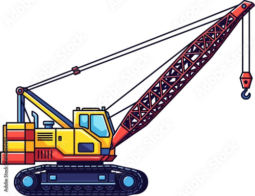 Lattice boom crawler crane for infrastructure projects