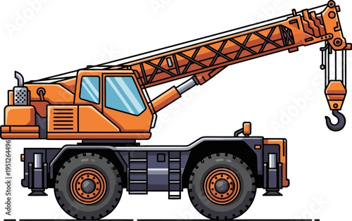 Rough terrain mobile crane for off road construction