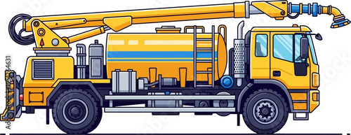 Suction boom vehicle for industrial cleaning