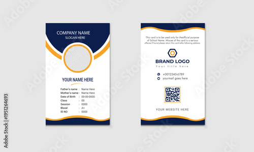 Modern, unique professional ID card design template
