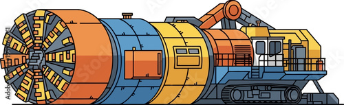 Underground tunnel boring machine excavating passage