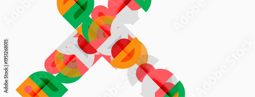 Abstract colorful overlapping circles forming text. Bright hues create dynamic visual pattern. Simple geometric shapes dominate composition.