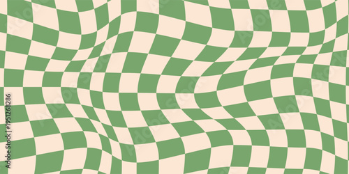 Cuadro en lienzo Seamless green checkerboard pattern