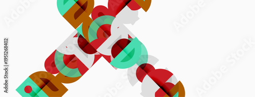 Abstract colorful text design. Overlapping letters create dynamic visual impact. Bright hues contrast against white background. Modern aesthetic.