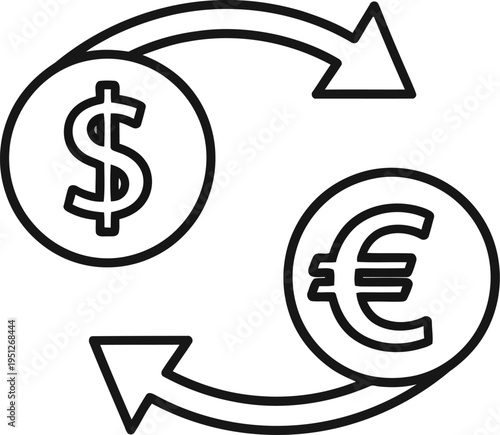 Global currency conversion graphic