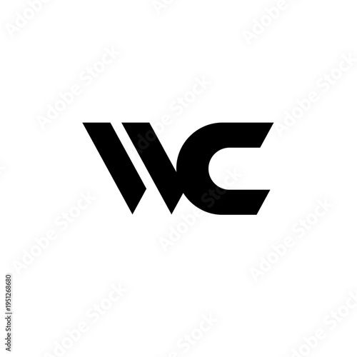 WC Letter Logo Design. Modern Abstract Geometric Monogram Initials. Black and White Corporate Branding Symbol. Free Download WC Letter Logo Design. Modern Abstract Geometric Monogram Initials. Black and White Corporate Branding Symbol. - GFXLoad
