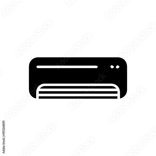 Air Conditioner Vector Illustration – Modern Split AC Wall Mounted Cooling Appliance Icon