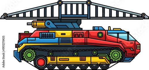 Armored bridge laying vehicle for military engineering operations