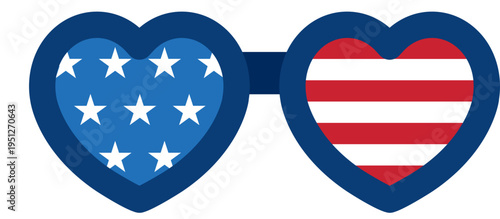 Independence Day heart shaped and star patterned party glasses vector clipart.
Festive Heart shaped patriotic party glasses with star pattern for july4 celebration.
Transparent background. SVG.