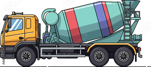 Concrete mixer truck for building construction projects