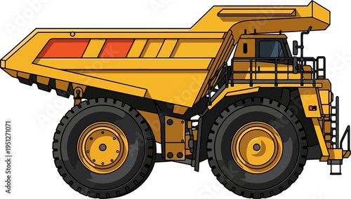 Giant off-road dump truck used in mining