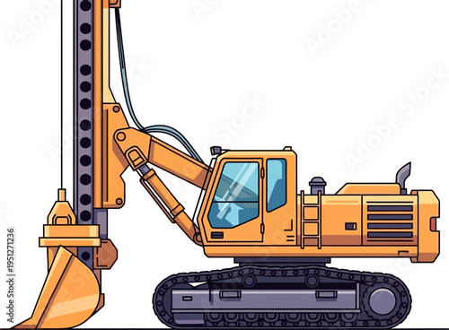 Heavy foundation piling rig for construction site preparation