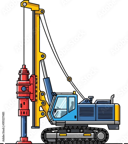 Hydraulic rotary drilling rig for deep foundation work