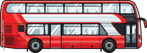 Iconic red double-decker bus for urban public transport