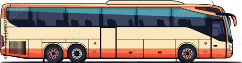 Long distance coach bus prepared for travel