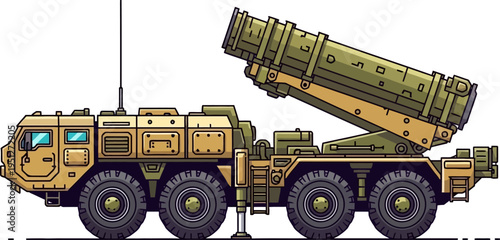 Military missile launcher truck for mobile defense systems