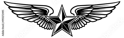 Foto star emblem with wings