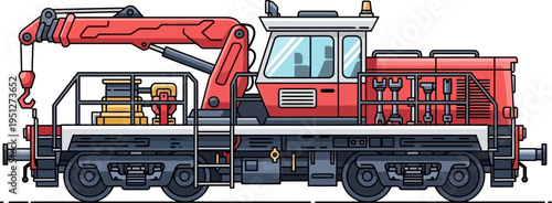 Specialized railway maintenance crane for track repairs