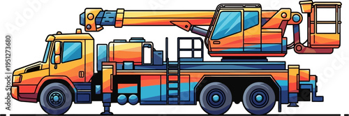 Telescopic boom cherry picker truck for aerial maintenance