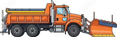 Winter maintenance snow plow truck for road clearing
