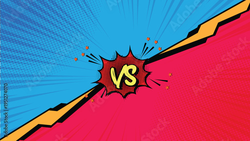 Versus Screen retro game VS Interface.Versus Screen With Speedlines.Pop art.	