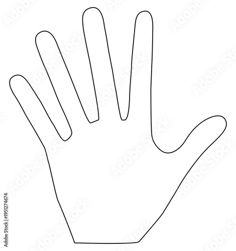 手のひらを開いた5のハンドサイン シンプルなフラットアイコン