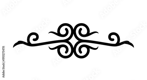 Ornate Black Flourish Swirls Decorative Element Vector Art