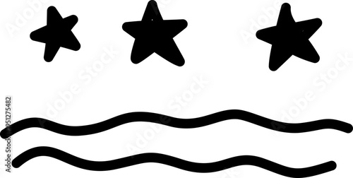 Stars and Wave Icon