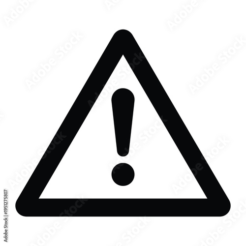 Warning triangle Icon Silhouette vector black design on a white background