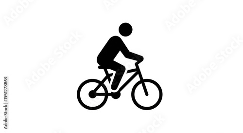 Cyclist Riding Bicycle Silhouette Illustration.