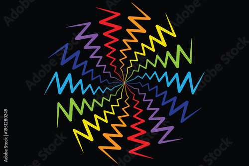 Colorful abstract swirl background with rainbow spiral pattern, bright vibrant wave design, psychedelic retro backdrop for banner, festive decoration, vivid twisted lines, dynamic optical illusion
