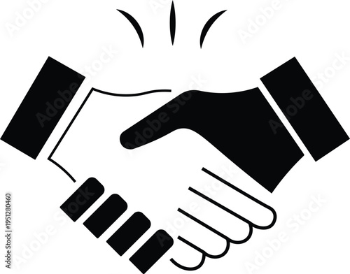 Professional business handshake icon representing partnership, trust, and successful deal agreement.