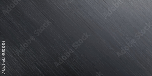 Dark brushed aluminum texture with fine diagonal lines and a subtle light sheen, smooth metallic surface for industrial design backgrounds, metal texture, industrial background