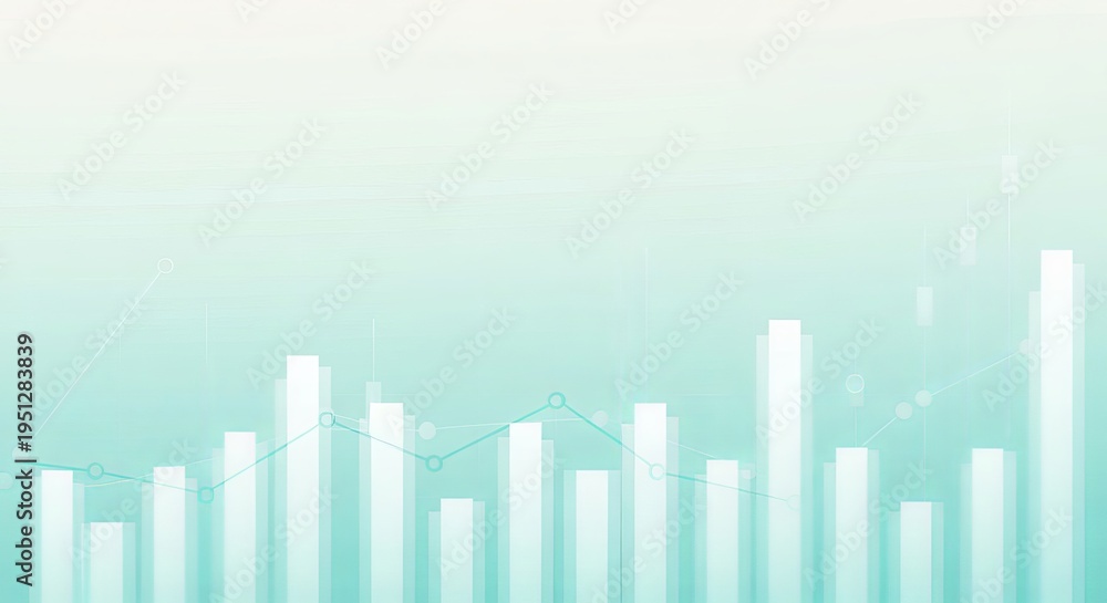 Fototapeta premium Elegant Business Report Background with Soft Pastel Gradient, Featuring Bar Charts and Line Graphs