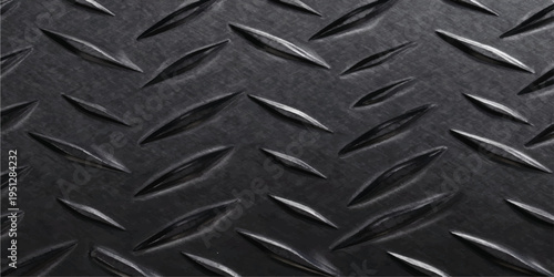 Diamond plate texture, dark gray metal background, industrial pattern, raised embossed surface, brushed seamless metallic construction material, heavy duty, non slip