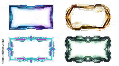 set of watercolor frames for game
