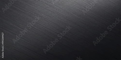 Brushed aluminum texture, dark gray metallic background, abstract industrial surface with fine diagonal lines, metal seamless backdrop, modern design, polished finish