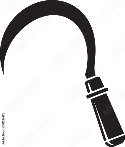 Sickle Icon with Curved Blade, Traditional Farming Tool