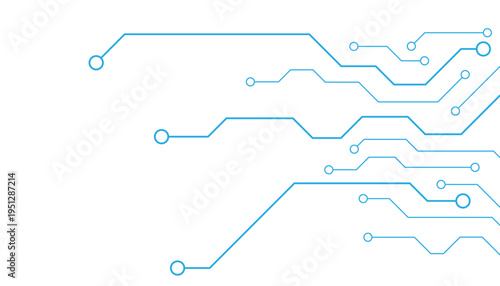 Abstract white blue digital technology futuristic circuit board background design. Technology dots lines connect network background.