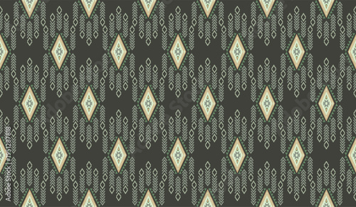 Geometric ethnic oriental design concept: Pattern geometric ethnic Pattern cross stitch inspired motifs, traditional textile vector. Design for fabric, batik, clothing, carpet, wallpaper, wrapping pap