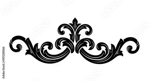 Classic Baroque Ornament, Vintage Acanthus Scroll Vector